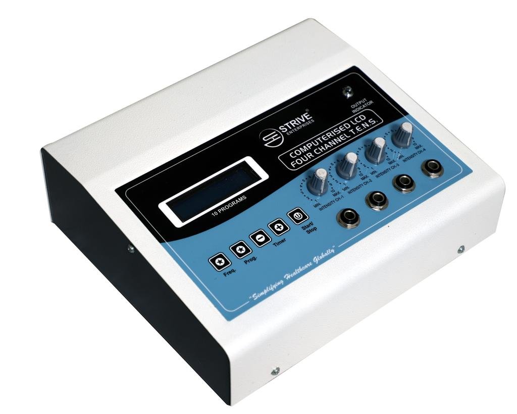 4 Channel TENS Electrotherapy Pain Relief Machine : STRIVE LCD