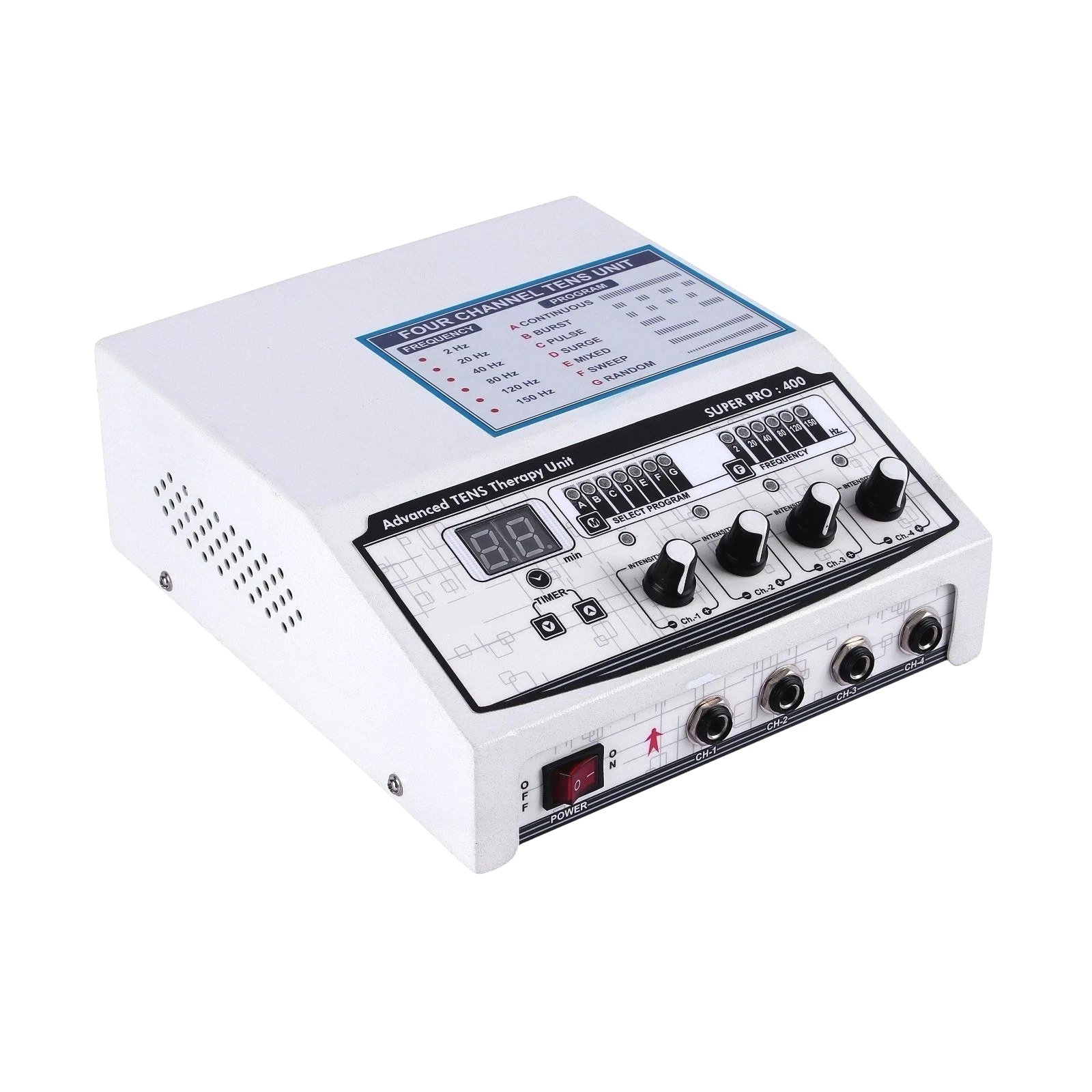 4 Channel Electrotherapy TENS Pain Relief Physiotherapy Machine : NEUROVA - Image 2