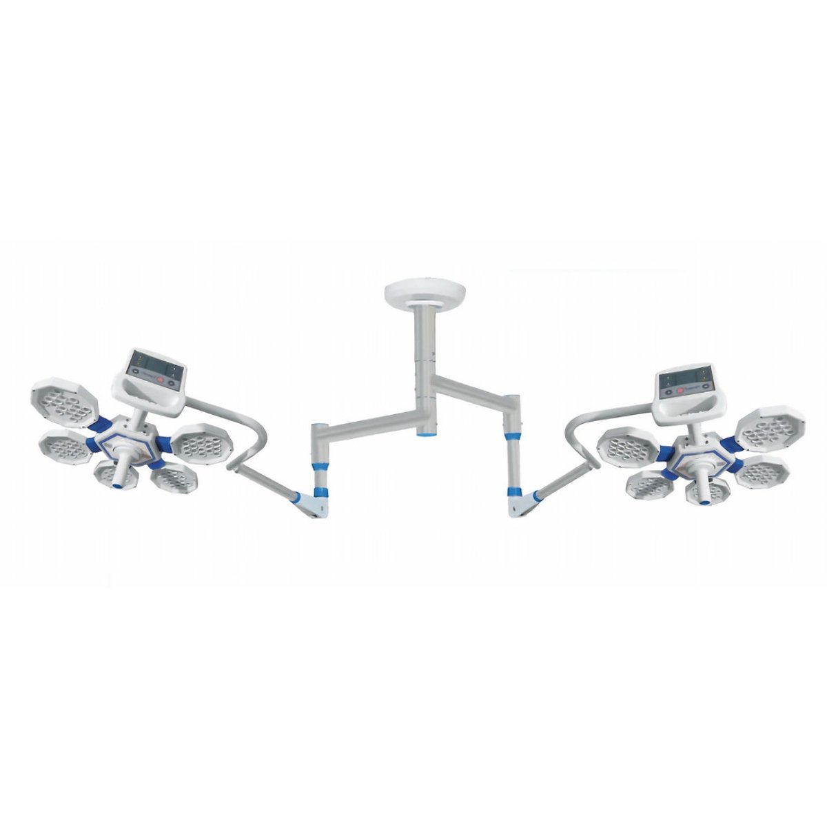 Double Dome 90+90 LED Surgical OT Light | Ceiling Mounted Operating Light : STRIVE NOVA