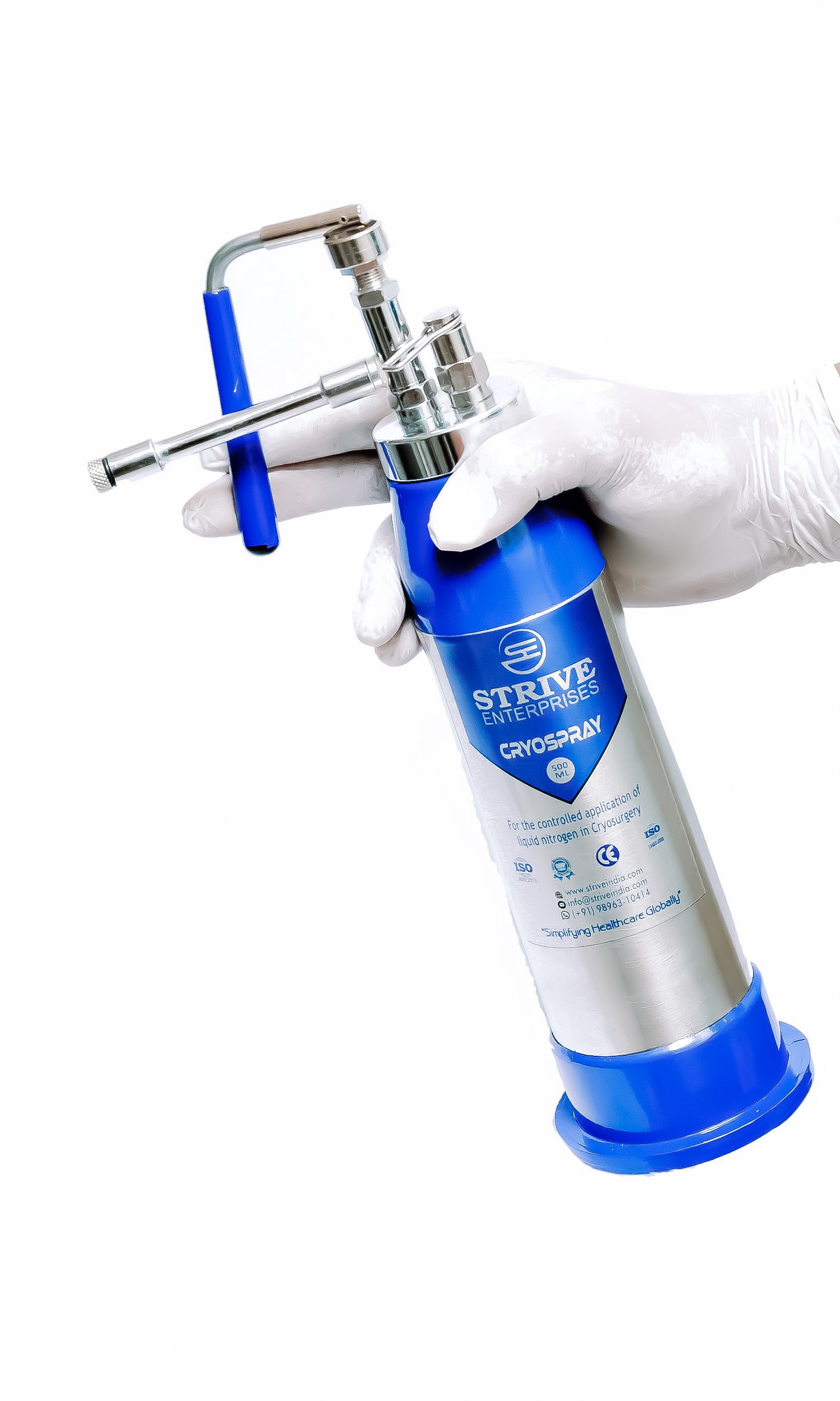 Mini Cryo Gun Liquid Nitrogen Sprayer Can for Dermatology (500ML) : BLUE - Image 2