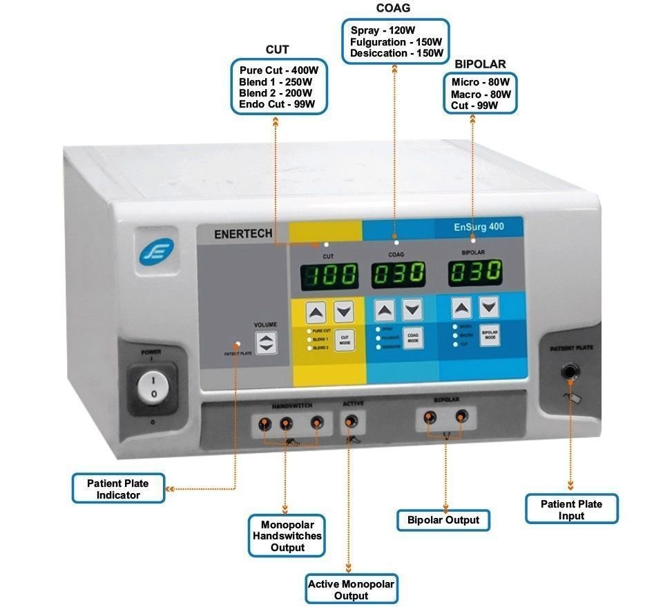 400 Watt Electrosurgical Generator Surgical Cautery Machine : ENSURG