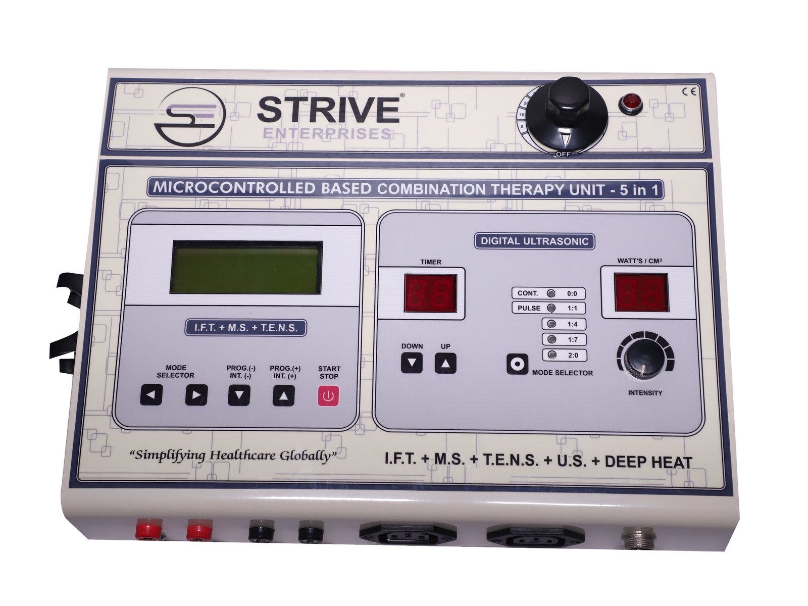 Combined Therapy IFT MS TENS UST Deep Heat Physiotherapy Machine : 5IN1 - Image 2