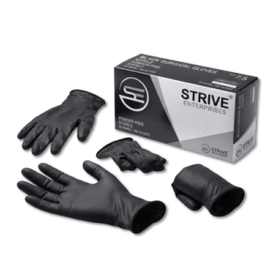 Disposable Examination/Medical Cleaning Surgical Gloves : STRIVE BLACK