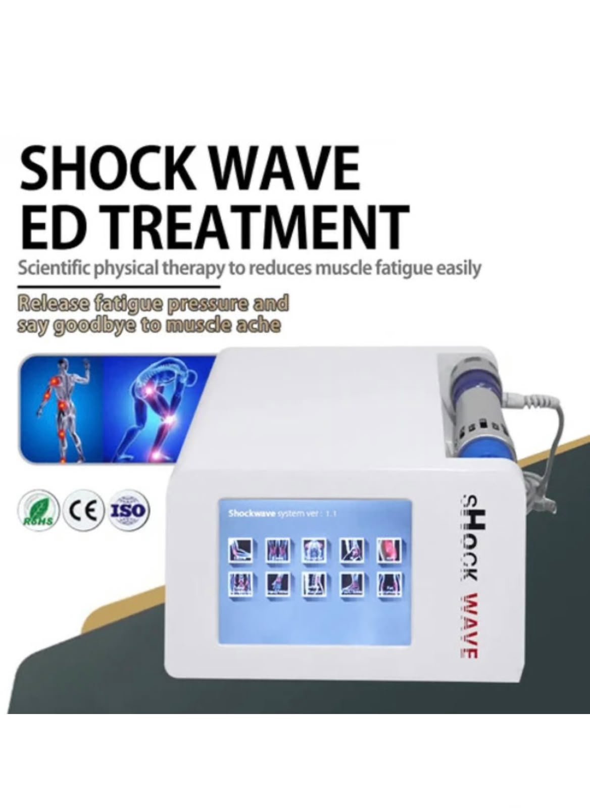 Radical Shockwave Therapy Machine – 7 Heads, Touch Screen : STRIVE - Image 2