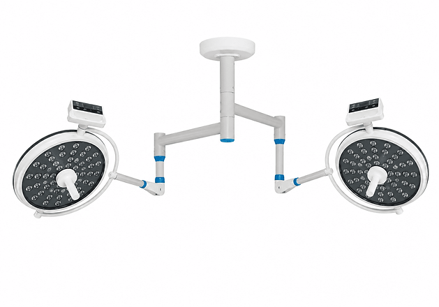 Double Dome LED Surgical OT Light | Ceiling Mounted Shadow less Operating Light : 48+48
