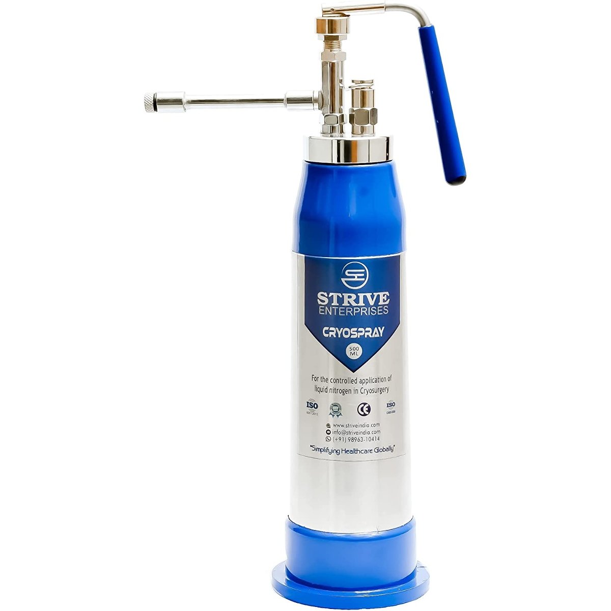 Mini Cryo Gun Liquid Nitrogen Sprayer Can for Dermatology (500ML) : BLUE